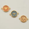 Μοτίφ Στρογγυλό Ανάγλυφο με 2 Κρίκους 20mm 24K NF