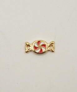 Μοτίφ Καραμελίτσα 2 Κρικάκια Σμάλτο 16x1cm 24K NF